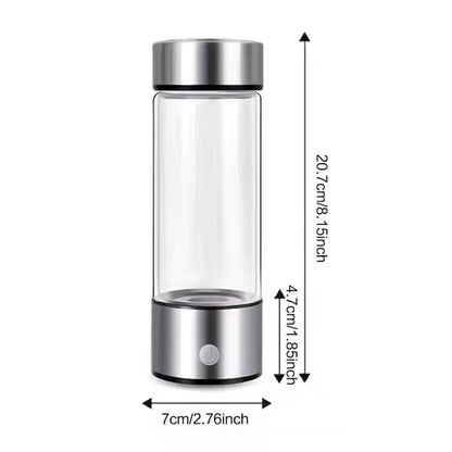 Hydrogen Water Bottle Portable Generator Alkaline Ionizer Rechargeable Borosilicate Glass Travel Cup Antioxidant Immunity pH